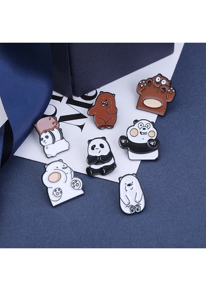 D Komik Karikatür Panda Ayı Emaye Broş Sevimli Hayvan Yaka Rozeti Pimleri Çanta Elbise Sırt Çantası Takı Hediyeler Kadınlar Kızlar Için (Yurt Dışından)