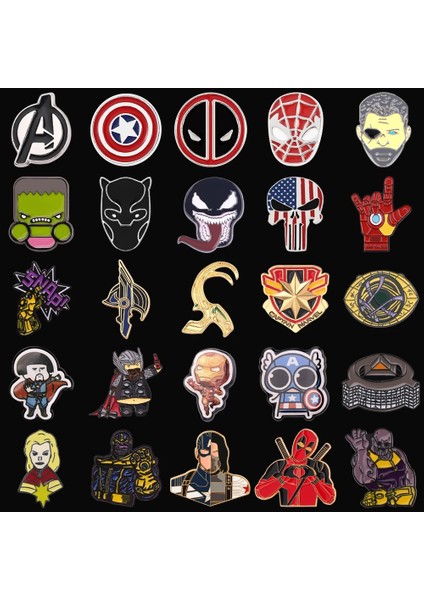 XZ730 Marvel Sinematik Evren Emaye Broş Örümcek Adam Kaptan Amerika Demir Adam Thor Hulk Süper Kahraman Rozetleri Pimleri (Yurt Dışından)