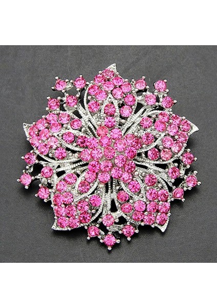Mor 5.2 cm Rhinestone Vintage Çiçek Broş Kadınlar Için Düğün Broş Elbise Parti Ceket Zarif Kristal Çiçek Pimleri Broşlar Çiçeği Broş (Yurt Dışından)
