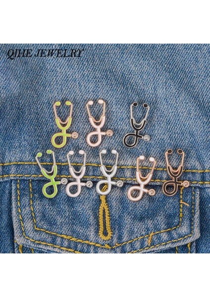 Pembe-Altın Qihe Takı Stetoskop Pin 8 Renk Seçmek Için Hemşire Broş Doktor Rozetleri Tıbbi Takı Stajyer Doktor Öğrenci Doktor Hediyeler (Yurt Dışından) fiyatları