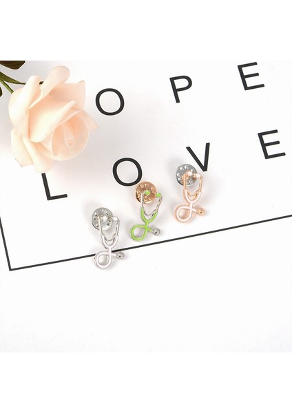 Pembe-Altın Qihe Takı Stetoskop Pin 8 Renk Seçmek Için Hemşire Broş Doktor Rozetleri Tıbbi Takı Stajyer Doktor Öğrenci Doktor Hediyeler (Yurt Dışından) fırsatları