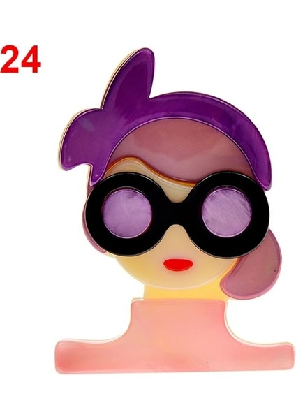 24 Trendy Bayan Figürü Akrilik Broş Pins Kadınlar Kızlar Için Güzel Şekil Rozeti Broş Pins Yaka Rozetleri Çanta Süslemeleri Parti Elbise (Yurt Dışından)