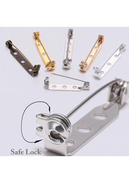 50 Adet Rodyum 32MM 20-50 Adet 20 25 32 38MM Broş Klip Taban Pin Boş Güvenli Kilit Broş Pin Taban Rozet Tutucu Diy Takı Yapımı Için Bulma Malzemeleri (Yurt Dışından)