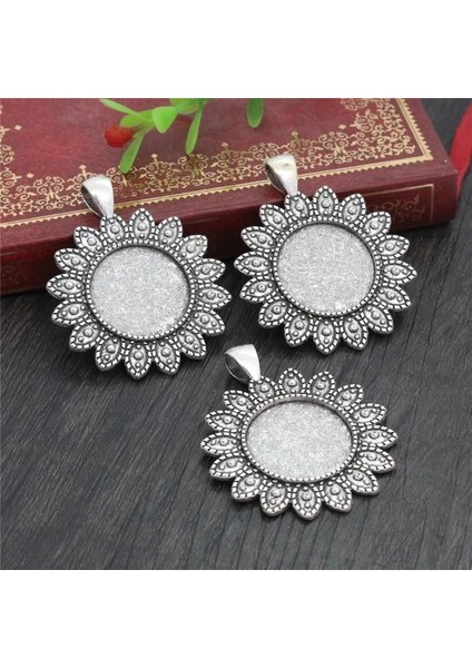 D2-34 5 Adet 20MM Iç Boyut Antik Gümüş Kaplama ve Bronz Moda Klasik Stil Cabochon Taban Ayarı Charms Kolye (Yurt Dışından)