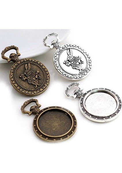 D2-34 5 Adet 20MM Iç Boyut Antik Gümüş Kaplama ve Bronz Moda Klasik Stil Cabochon Taban Ayarı Charms Kolye (Yurt Dışından)