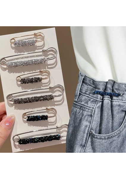 Büyük Gri 2 Adet Parlak Bel Toka Sabit Kayış Charm Emniyet Pimi Broş Anti Güz Şal Kazak Hırka Klip Zincir Inciler Broş Takı (Yurt Dışından) fiyatları