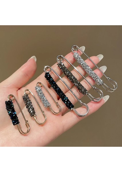 Büyük Gri 2 Adet Parlak Bel Toka Sabit Kayış Charm Emniyet Pimi Broş Anti Güz Şal Kazak Hırka Klip Zincir Inciler Broş Takı (Yurt Dışından) modelleri