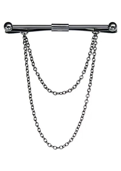 Siyah-3 Metal Yaka Klip Gömlek Erkek Yüksek Dereceli Yaralanma Olmayan Giyim Kadın Pozlamayı Önlemek Toka Boyunbağı Klipleri Klasik Unisex Hediyeler (Yurt Dışından)