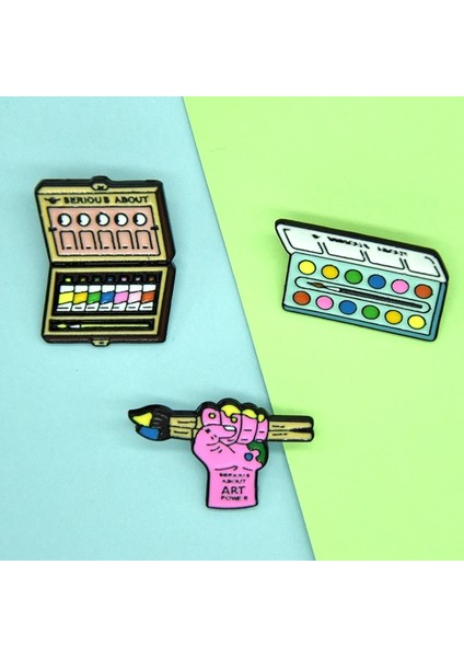 WY1386 Moda Fırça Boya Metal Emaye Broş Yaratıcı Karikatür Çizim Tahtasında Rozet Pin Sevimli Glamour Ressam Sanat Ham Yaka Takı Hediye (Yurt Dışından) indirimleri
