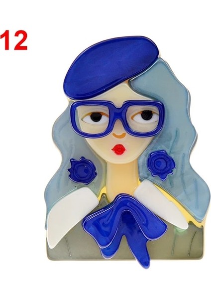 12 Trendy Bayan Figürü Akrilik Broş Pins Kadınlar Kızlar Için Güzel Şekil Rozeti Broş Pins Yaka Rozetleri Çanta Süslemeleri Parti Elbise (Yurt Dışından)