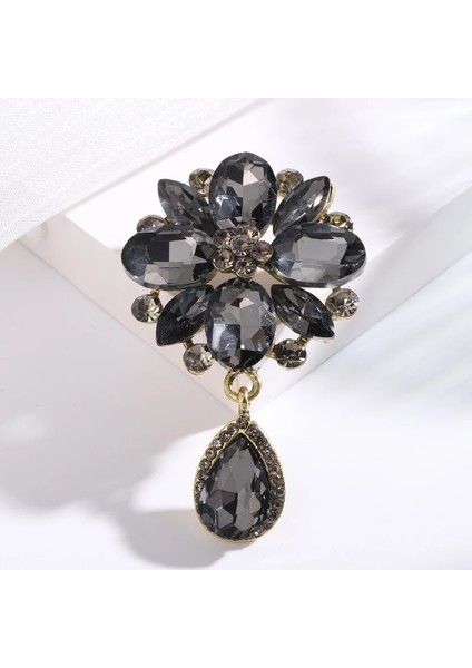 RD734 Dmari Kadın Broş Renkli Su Damlacıkları Yaka Iğnesi Büyük Taklidi Rozeti Muhteşem Düğün ve Parti Aksesuarları Lüks Takı (Yurt Dışından) fiyatları