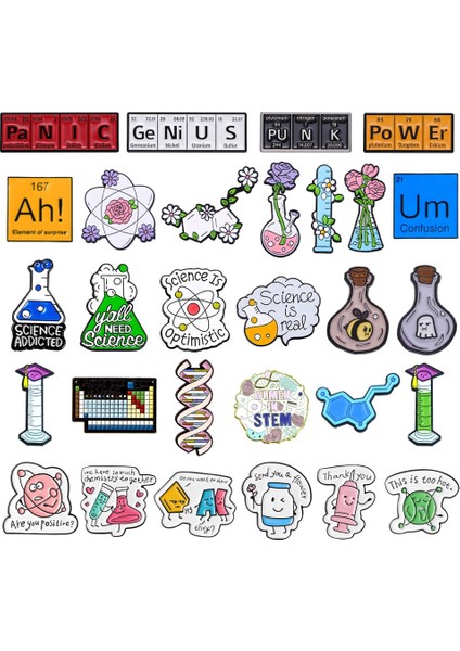 20 Trendy Bilim Emaye Broş Periyodik Tablo Moleküler Eleman Dna Çiçek Test Tüpü Kadın Bilim Şırınga Rozeti Punk Pimleri Takı (Yurt Dışından) fiyatları