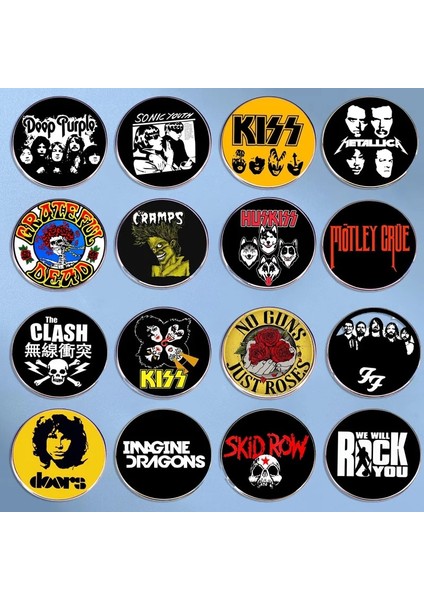 Stil 3 Karikatür Rock Grubu Broş Punk Müzik Rozeti Moda Yaka Pin Takı Hediye Elbise Çanta Aksesuarları Hayranları ve Arkadaşlar Için (Yurt Dışından)