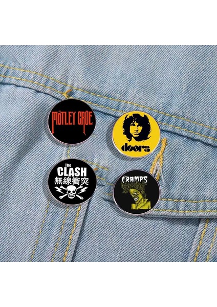 Stil 3 Karikatür Rock Grubu Broş Punk Müzik Rozeti Moda Yaka Pin Takı Hediye Elbise Çanta Aksesuarları Hayranları ve Arkadaşlar Için (Yurt Dışından)
