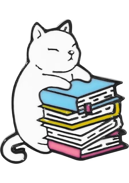 Stil 6 Kedi Koleksiyonu Emaye Broş Kahve Fincanı Balık Paketi Kitaplar Kedi Hayat Kedi Zar ile Daha Güzeldir Sevimli Kedi Rozeti Punk Yaka Iğnesi Takı (Yurt Dışından)