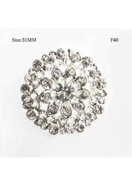 F40 100 Adet Broş Pin Rhinestone Kristal Çiçek Broşlar Düğün Gelin Parti Yuvarlak Buket Diy Taklidi Aksesuarları Parti (Yurt Dışından)