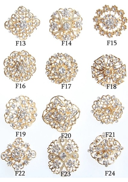F40 100 Adet Broş Pin Rhinestone Kristal Çiçek Broşlar Düğün Gelin Parti Yuvarlak Buket Diy Taklidi Aksesuarları Parti (Yurt Dışından)