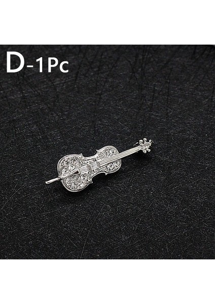 E Rhinestone Müzik Aletleri Broş Pins Kadın Erkek Sax Keman Arp Trombon Gitar Yaka Pin Takı Hediyeler Trendy Moda (Yurt Dışından)