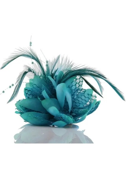 Mavi Yeşil Charm Lotus Broş Kumaş Çiçek Pimleri Kızlar Için Sevimli Saç Aksesuarları Hairband Festivali Dekorasyon (Yurt Dışından)