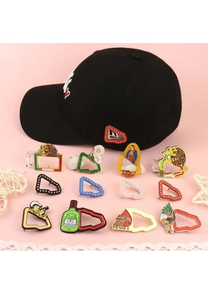 06 Metal Şapka Pimleri Moda Retro Dekorasyon Karikatür Pin Pişirme Boya Yaratıcı Emaye Broş Giyim Aksesuarları (Yurt Dışından)