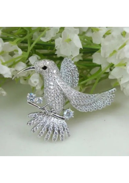AL4142-GÜMÜŞ Yeni Zarif Charm Pembe Zirkon Gül Çiçek Broş Pin Bayanlar Için Mizaç Ziyafet Takım Elbise Aksesuarları (Yurt Dışından)