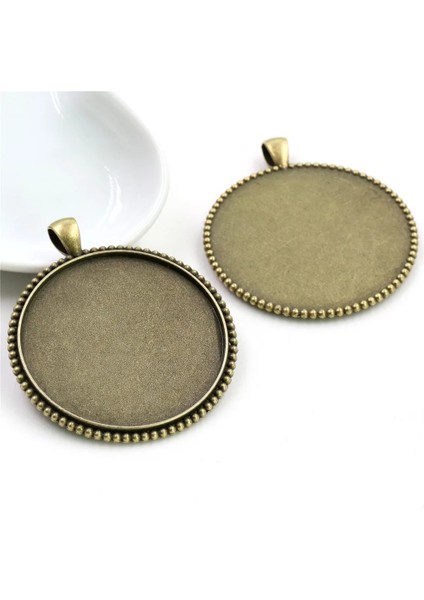 B5-20 5 Adet/grup 40MM Iç Boyut Antik Bronz ve Gümüş Kaplama Siyah Renk Kaplama Moda Stil Cabochon Taban Ayarı Charms Kolye (Yurt Dışından) indirimleri