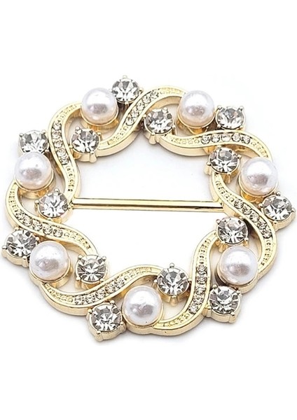 3.4cm Ipek Eşarp Halka Klipsi T-Shirt Kravat Sarma Tutucu Broş Kadın Atkılar Toka Bel Toka Moda Metal Halka Gömlek Giyim Dekor (Yurt Dışından)