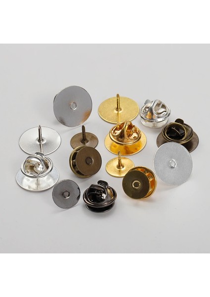 50 Adet Altın Damızlık 6.5mm Pimleri Tepsi 50 Takım 10/15MM Broş Rozet Damızlık Taban Pin Klip Tutucu Diy Takı Yapımı Için Kelebek Sıkma Toka Konfeksiyon Broş Aksesuarları (Yurt Dışından)