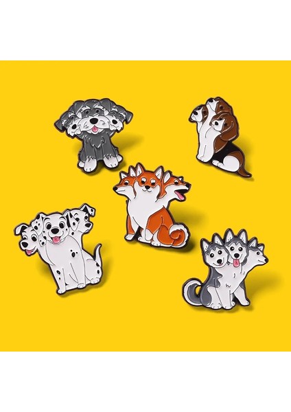 STYLE-12XZ1732-1 Karikatür Sevimli Hayvan Köpek Corgi Emaye Pimleri Köpek Sörf Deniz Oyun Kaykay Yuvarlak Kalp Alaşım Broş Rozeti Tatlı Kadın Takı (Yurt Dışından) modelleri