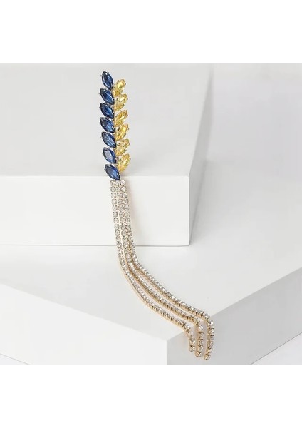 Mavi Yellow4 Kadın Broş Trendy Rhinestone Buğday Kulak Broş Mavi ve Sarı Bitki Pimleri Ofis Parti Rahat Aksesuarları Yeni Yıl Için Hediye (Yurt Dışından)