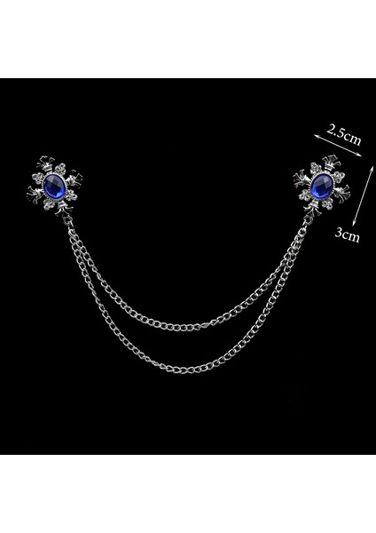 13-1 Moda Beyefendi Püskül Broş Erkek Takım Elbise Gömlek Yaka Kristal Çapraz Zincir Yaka Pin Taklidi Retro Düğün Aksesuarları (Yurt Dışından) fırsatları