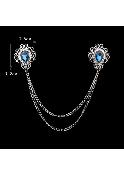 13-1 Moda Beyefendi Püskül Broş Erkek Takım Elbise Gömlek Yaka Kristal Çapraz Zincir Yaka Pin Taklidi Retro Düğün Aksesuarları (Yurt Dışından) indirimleri