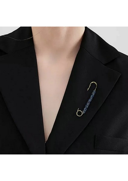 S - Gümüş Moda Kristal Bel Toka Sabit Kayış Charm Emniyet Pimi Broş Anti Güz Kazak Hırka Klip Zincir Inciler Broş Takı (Yurt Dışından) modelleri