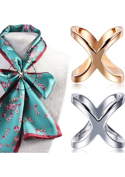 1.8 Cm-Gümüş Basit Çapraz Eşarp Klip x Şekli Metal Kadınlar Için Hollow Yay Atkılar Toka Tutucu Şallar Takı Giyim Aksesuarları (Yurt Dışından) modelleri