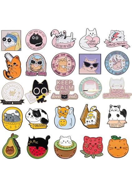 29 Sevimli Kedi Broş Kedi Kulübü Kuğu Aşk Gözlük Hançer Testere Meyve Kedi Melek Kedi Yaratıcı Metal Rozeti Punk Yaka Iğnesi Takı Hediye (Yurt Dışından) fiyatları