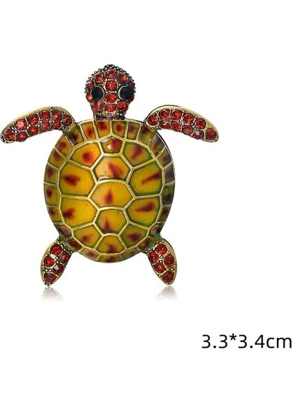 XZ0263-2 1 Adet Yeşil Rhinestone Deniz Kaplumbağası Hayvan Broş Pins Kristal Vintage Metal Kaplumbağa Broş Kadınlar Için Ceket Rozetleri Korsaj Takı Hediye (Yurt Dışından)