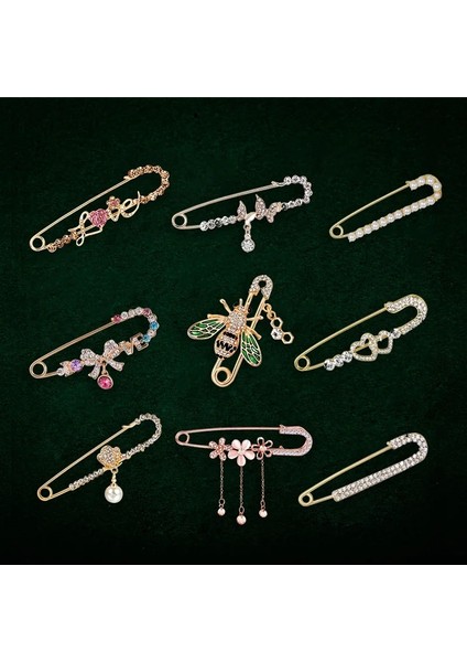 Pp9 Sevimli Rafine Kristal Rhinestone Şube Broş Başörtüsü Pimleri Kadınlar Için Takım Elbise Eşarp Çiçek Broş Pin Takı (Yurt Dışından)