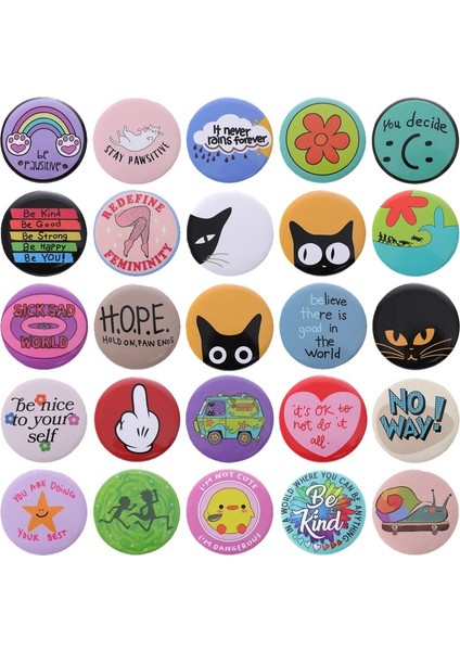 Stil-7 Yaratıcı Renkli Bitki Hayvan Teneke Yuvarlak Iğneler Çiçek Gökkuşağı Kedi Gözü Aşk Otobüsü Alaşım Broş Rozet Takı Arkadaşlar Için Hediye (Yurt Dışından) fiyatları