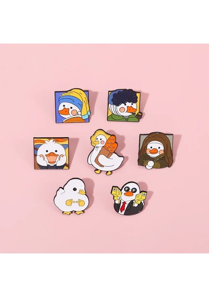 21 Sevimli Ördek Emaye Broş Tabanca Hot Dog Bandana Ördek Tavşan Stetoskop Üç Kafa Ördek Eğlenceli Metal Rozet Kostüm Yaka Pin Takı (Yurt Dışından) modelleri