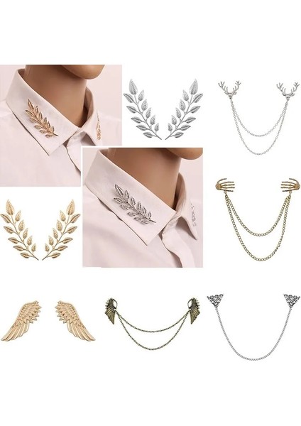 Melek Kılıç Broş 1 Çift Moda Ağacı Yaprak Broşlar Iğneler Kadın Erkek Narin Vintage Elk Kanatları Jean Gömlek Takım Elbise Pin Retro Hayvan Çiçek Broş (Yurt Dışından) fiyatları