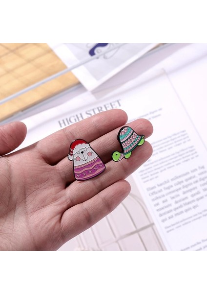 Stil 1 Güzel Hayvan Emaye Pin Sıcak Tutan Kaban Kış Kuş Kaz Kaplumbağa Tilki Eşarp Kazak Şapka Aksesuarları Broş Metal Rozeti Arkadaşlar Hediyeler (Yurt Dışından) indirimleri