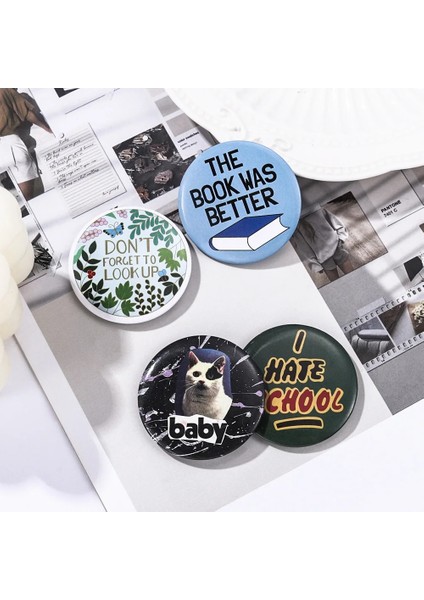 Style-29 Avrupa ve Amerikan Punk Tarzı Yuvarlak Teneke Metal Broş Pin Karikatür Sevimli Karikatür Karakter Rozeti Giyim Aksesuarları Hediye (Yurt Dışından)