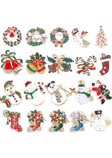 012 Chirloys Moda Noel Pimleri Hediyeler Noel Çanları Çelenk Kar Tanesi Yıldız Kristal Broşlar Kadınlar Için Renkli Yeni Yıl Broş (Yurt Dışından) fiyatları