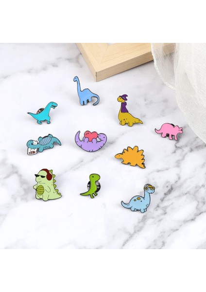 Stil 27 10 Stil Sevimli Dinozorlar Emaye Pimleri Yaratıcı Hayvan Broş Çocuklar Sırt Çantası Dekorasyon Takı Kadın Ceket Yaka Pin Rozetleri Hediye (Yurt Dışından)