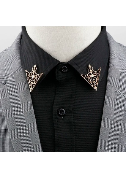 Stil 3 1 Çift Retro Yaka Pin Broş Vintage Moda Ağacı Yaprak Yaka Pin Delikli Taç Gömlek Takım Elbise Kravat Iğnesi Takı Aksesuarları (Yurt Dışından)