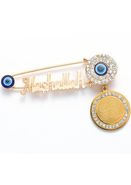 AL17505-GOLD Yüksek Kaliteli Metal Broş Vintage Dini Müslüman Islam Kolye Bebek Erkek ve Kadın Broş Klasik Broş (Yurt Dışından) fiyatları