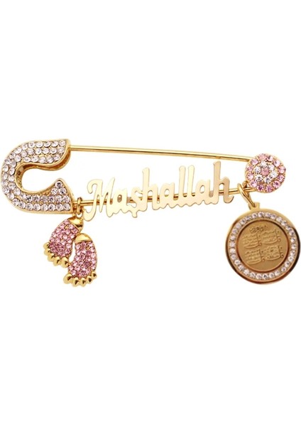 AL17505-GOLD Yüksek Kaliteli Metal Broş Vintage Dini Müslüman Islam Kolye Bebek Erkek ve Kadın Broş Klasik Broş (Yurt Dışından) indirimleri