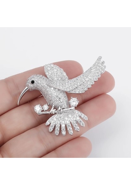 AL4142-GÜMÜŞ Lüks Zarif Tam Kakma Zirkon Kelebek Broş Moda Bayanlar Broş Bayanlar Düğün Parti Elbise Pin Takı Hediye (Yurt Dışından)