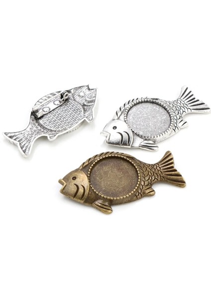 D1-30 5 Adet 20MM Iç Boyut Antik Gümüş Kaplama ve Antik Bronz Renk Kaplama Broş Pin Çok Stilleri Cabochon Taban Ayarı (Yurt Dışından)