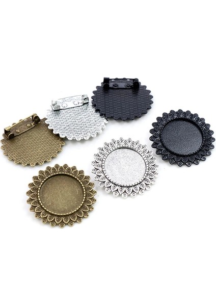 D1-30 5 Adet 20MM Iç Boyut Antik Gümüş Kaplama ve Antik Bronz Renk Kaplama Broş Pin Çok Stilleri Cabochon Taban Ayarı (Yurt Dışından)